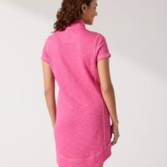 Tommy Bahama Tobago Bay Half-Zip Short-Sleeve Dress Pink Size S Women's NWT NWT - Picture 2 of 5